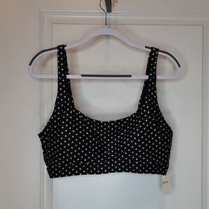 Aerie Black and White Polka Dot Bikini Top